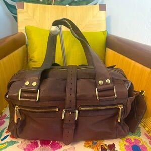 MULBERRY MABEL Chocolate Brown Leather Satchel Bag! Excellent used condition!